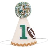 1st Birthday Football Party Hat - Boys 1st Birthday Decorations, Sports Themed Baby Shower Party Decor