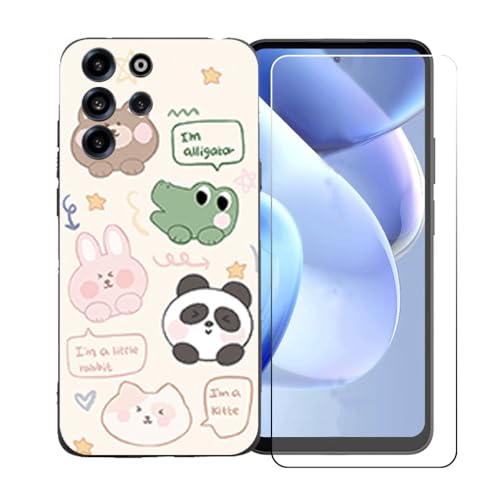 LCEHTOGYE �K�p Doogee B10 Pro +�����K���X�X�N���[���v���e�N�^�[�p�P�[�X�A�K�p Doogee B10 Pro (6,63")�ƌ݊����̂���u���b�N�\�t�gTPU�V���R���Q���P�[�X�ی�J�o�[ LLM47