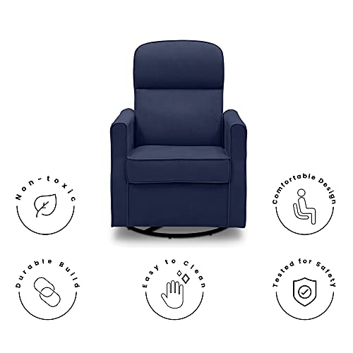 Image of Delta Children Clair Slim Nursery Glider Swivel Rocker Chair, Navy