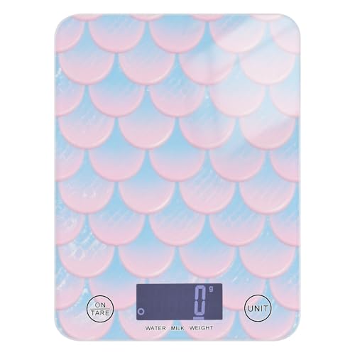 Bilancia da sogno blu e rosa per alimenti, mini bilancia da 5 kg/5 g, bilancia digitale intelligente da cucina con 4 unità per arrostire i pasti preparati per cheto báscula para pesar alimentos