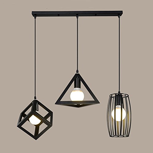 Lustre industriel LED rétro en fer forgé pour salle à manger et salon