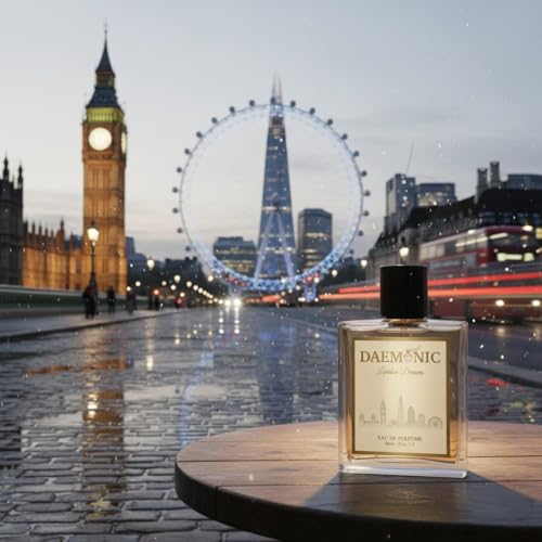 Image of Daemonic London Dreams Eau de Parfum | Fresh & Elegant Long Lasting Unisex Perfume for Men & Women | Modern Woody-Floral Luxury Fragrance | 50ml