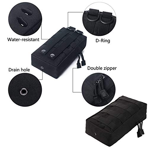 Ydmpro 2 Pack Molle Pouches - Tactical Compact Water-Resistant Utility Gadget Gear Edc Pouch Hanging Waist Bags(2 Pack Black) #TOP3