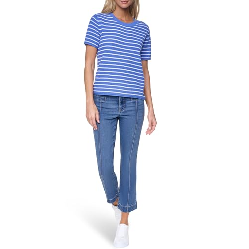 Image of Nautica Women's Crew Neck Solid Short Sleeve Sweater