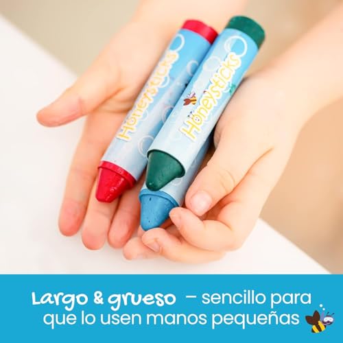 Miniatura 4 de Crayones De Baño Honeysticks Super Jumbo Paquete De 7 No Tóxicos, Cera De Abejas, Para Niños De 1 A 3 Y 4 A 8 Años. Colores De Calidad Alimentaria, Sin Fragancia, No Irritantes, Excelente Regalo.