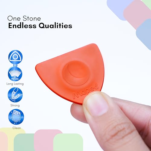 Image of MAPED Magic Stone (12shades colors) Combo-Pack of 5|Triangular Ergonomic Colors for easy holding|Non-Toxic, Strong & Long lasting | Mini Highlighters| Return Gift set| Fun,Clean, Safe & Compact
