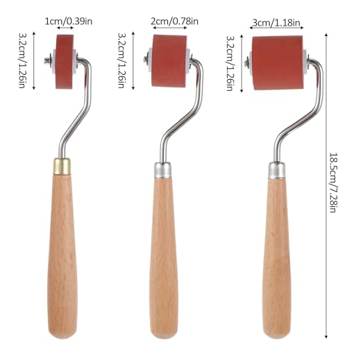 3PC Rubber Brayers with Comfort Grip for Crafting & Stamping