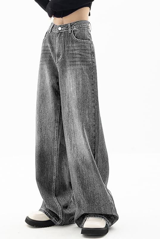 EMMIOL Jeans for Women Wide Leg Baggy Jeans Y2K Casual Loose Boyfriends Trousers Vintage Streetwear - Image 3