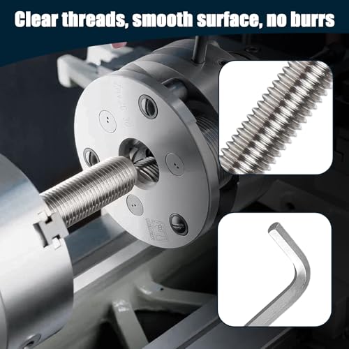 MIGUBIGU 20 Stück Gewindestange Edelstahl M8 x 40 mm, Madenschrauben M8 mit Inbusschlüssel, Stehbolzen, Gewindestifte DIN 975, Gewindestab Für Montage von Möbeln und Industrielle Fertigung