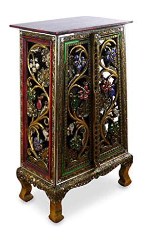 Livasia Armoire avec mosaïque de Verre, Commode Asiatique, Durable et Fait Main en Thaïlande, 43x31x63cm