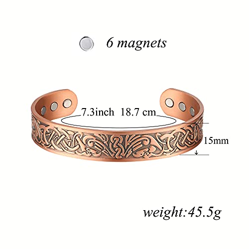 Magenergy Pure Copper Magnetic Bracelet For Men,With 3500Gauss-Magnets Adjustable Jewelry Gifts For Lover Dad On Anniversary Christmas Day Thanksgiving Day #TOP1