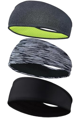 Image of 5 Pack Sports Headband for Men, Breathable Mesh Design, Reused & Washed Mens Headband Sweat Bands for Running Yoga Fitness Workout