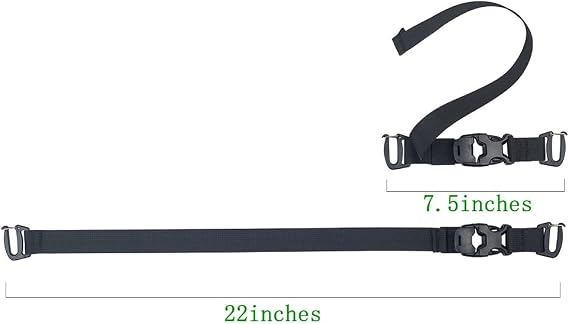 MOLLE Tactical Straps for Backpack, Compression Tie Down, Black, 2-Pack