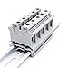 10Pcs DIN Rail Terminal Block UK25N Screw Connection, High Current Copper Alloy Electrical Connectors for Industrial