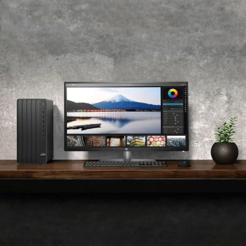 Image of HP Desktop Computer Tower PC, Intel i5-12500T 6-Core, 64GB RAM, 2TB SSD | Windows 11 Home, WiFi, Bluetooth, HDMI, Business Ready with Keyboard Mouse, Jet Black