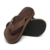 INMINPIN Kids Boys Girls Flip Flops Comfort Quick-Dry Beach Pool Aqua Thong Sandals(Little Kid/Big Kid),Brown,13 little kid