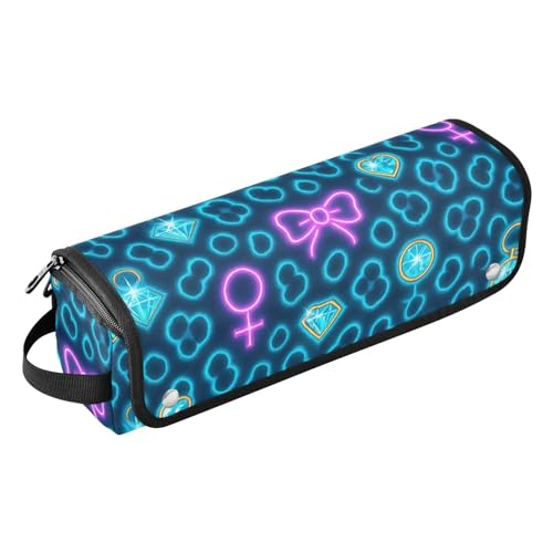 Estuche de viaje 2 en 1 para rizador con alfombrilla para plancha, organizador portátil para herramientas de peinado, bolsa de viaje estampado leopardo neón para planchas, rizadores y alisadores miniatura 1