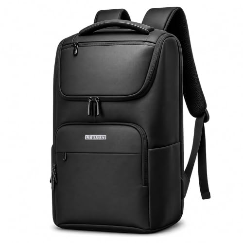 Image of LE KUEST Laptop Backpack | Unisex | Fits Laptop upto 16 Inch | Premium Water-Resistant Polyester | Built-in Trolley Strap | For office & Travel