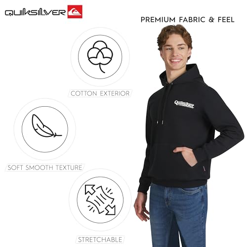 Image of Quiksilver Men's Regular Fit Super Soft Fleece Midweight Pullover Hooded Sweatshirt