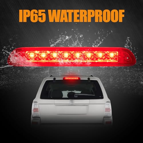 Image of Third 3rd Brake Light LED for 2001-2007 Ford Escape, High Mount Rear Brake Lights Assembly for 05 06 07 Mercury Mariner, Waterproof Center Cab Lamp Stop Light (Red)