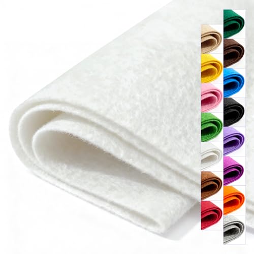 Image of Felt Fabric 36'' X 36'' Large Felt Sheets Stiff Craft Felt by The Yard for DIY Crafts Letter Coaster Flower Ornament Sewing Party Decoration Christmas Supplies Nonwoven (White)