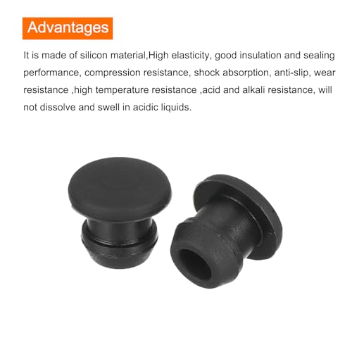 Image of MECCANIXITY Silicone Snap in Locking Hole Plugs,Rubber Panel Seal Cover Flush Type Panel Round for Kitchen Rubber Bulkheads Waterproof Sealing Plugs 6.5mm /0.26 Inch Diameter Black,Pack of 50
