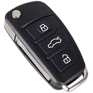 Kelay 3 Buttons Folding Remote Car Key Fob Case Shell Compatible for Audi A2 A3 A4 A6 A6L A8 Q7 TT S6 Quattro Keyless Entry Key Fob Case Replacement