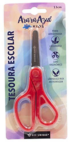 Tesoura Escolar Lâmina Inox Cores Sortidas 13 cm C/ 4 Cores, DS-SO0002