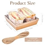 ZORRITA 100 Pack 5 Inch Paper Charcuterie Boxes with Clear Lids, Square To Go Cake Slice Containers Small Kraft Bakery Boxes for Dessert, Cookies, Sandwich, Strawberries (Brown)