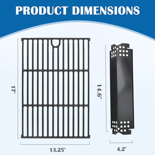 Image of SafBbcue Grill Parts Kit for Home Depot Nexgrill 5 Burner 720-0888N 720-0888S 720-0888 4 Burner 720-0830H Replacement Parts, Porcelain Steel Grill Heat Plates & Cast Iron Cooking Grates for Nexgrill