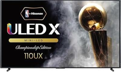 Hisense 110-Inch Class Mini-LED Premium ULED X Series 4K Google Smart TV with Alexa Compatibility, QLED, 144Hz, Dolby Vision Atmos, HDR10+, 4.2.2 Ch Audio, Hands Free Voice Control (110UX, 2024 Model)
