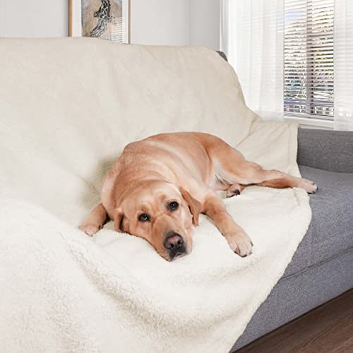 Pethur Waterproof Dog Blanket For Bed, Soft Sherpa Fleece Dog Blanket For Large Dog, Pet Blanket For Bed Couch Sofa, Sherpa Fleece Furniture Protector, Beige, Xl #TOP4