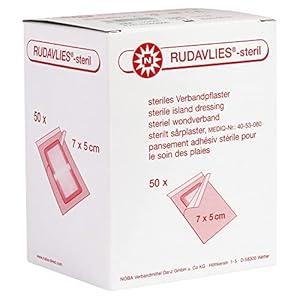 50 Stück steril Wundpflaster Rudavlies steril Pflaster 7 cm x 5 cm