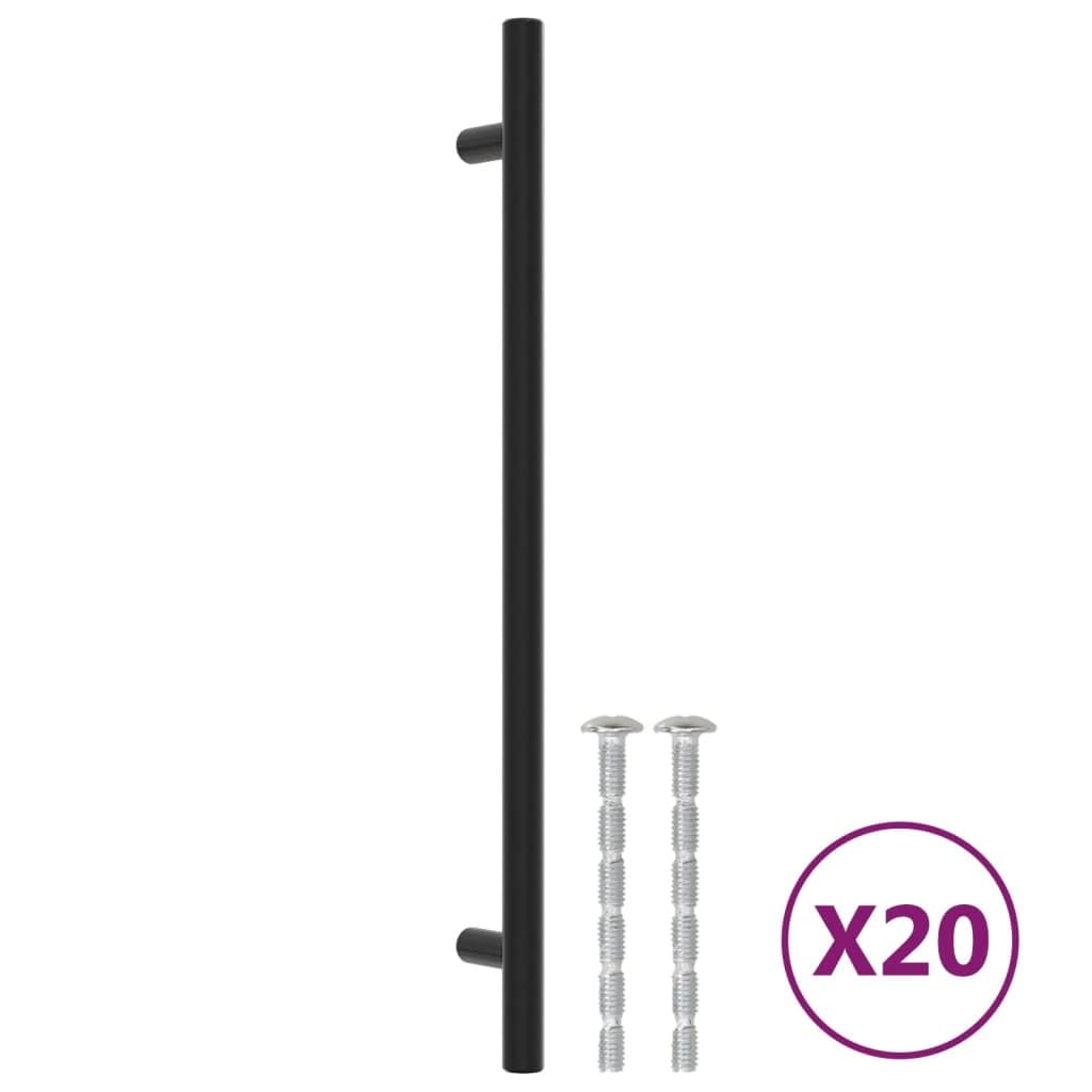 Maniglie per Mobili 20 pz Nere 224 mm in Acciaio Inox,Maniglie Moderne,Maniglie Cassetti,Maniglie per Mobili-3203608