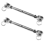 GLEAVI 4pcs Stainless Steel Jaw and Jaw Turnbuckles for Wire Rope Tensioning -Resistant Tensioners for Industrial Use