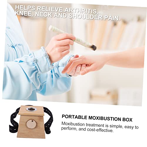 Caja portátil de moxibustión de bambú Ipetboom, herramienta de terapia para alivio del dolor articular, uso doméstico y salud del bazo y estómago miniatura 5
