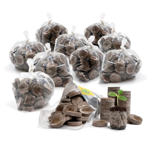 Image of Jiffy Peat Soil Pellets Seed Starter Plugs - Indoor Seedling Planter - 1000 Count - Peat
