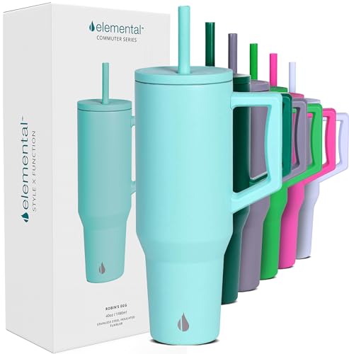 Image of Elemental Spill Proof 40oz Insulated Tumbler with Handle & Straw Travel Mug