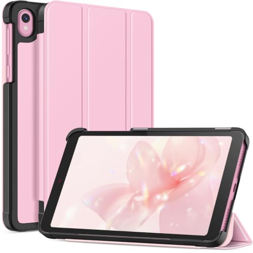 Étui Onn Core 7 2026 Fintie housse rose rigide fine en cuir vegan pour tablette Onn 7 pouces Gen5