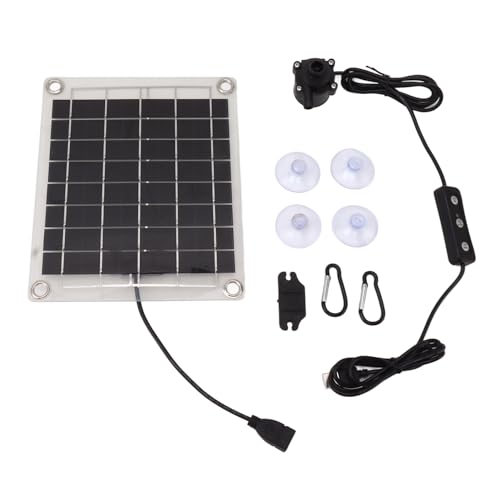 Tyenaza Bomba de Estanque Solar DIY, DC12V 20W Bomba de Agua de Fuente Solar, Bomba de Agua de Panel de Energía Solar Sin Cepillo, para Fuente de Jardín al Aire Libre, Pecera, Estanque(21,5x17,5 cm)
