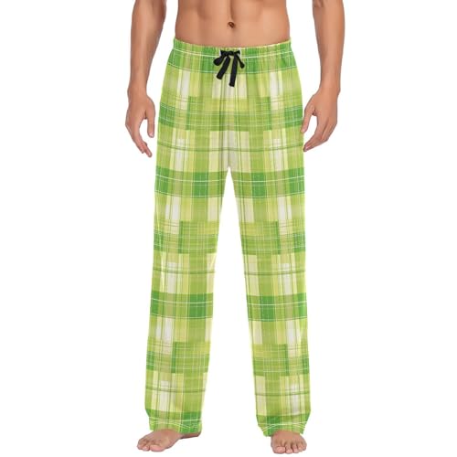 GuoChe Mens Cotton Pajama Bottoms Pyjamas Men with pockets for Summer Xmas Gifts Small