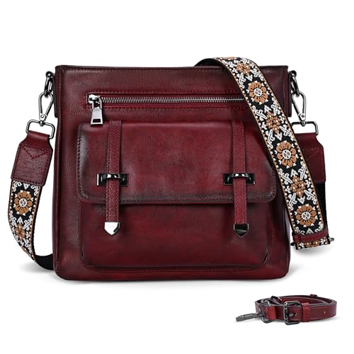 Image of Iswee Soft Leather Crossbody Bags for Women Shoulder Handbags Multi Pockets