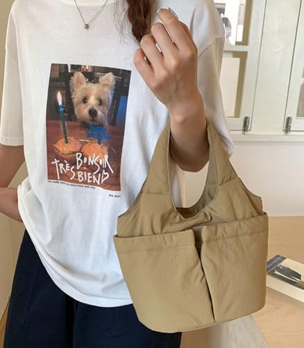 Nylon Tote Bag Top Handle Purse for Women Multi-pocket Hobo Bag Shoulder Handbag Lightweight Small Nylon Purse for Travel4