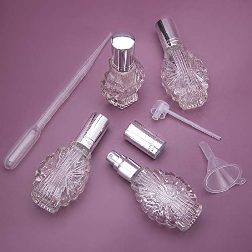Botellas de perfume de vidrio grabadas elegantes de doce piezas para tocador exclusivo 5