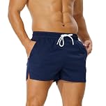 AIMPACT Gym Shorts Men 3 Inch Quick Dry Sport Shorts for Men Breathable Mesh Athletic Workout Training Fitness Running Shorts (Navy-M)