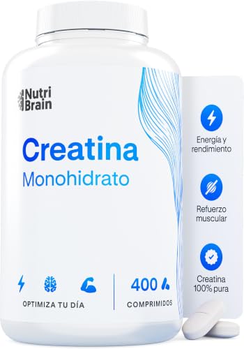 Creatina Monohidratada 3000 mg – 400 comp (3-4 meses) | Mejora Fuerza, Masa Muscular, Resistencia, Recuperación, Energía y Agilidad Mental | Vegano, Sin Gluten, No OGM | Para Hombre y Mujer