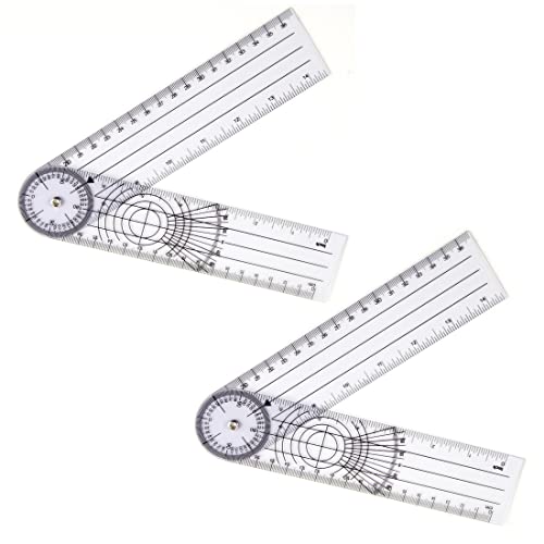PLABBDPL 2 Pcs Goniómetro Fisioterapia 14pulgadas/36cm Goniometro Articular Medidor de Ángulos 360 °Goniómetro Ortopédico Manual para Calcular Rodilla Hombro Cadera Codo para Fisios Hacer Prácticas