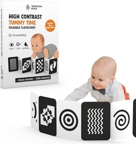 Image of SPARTAN KIDS High Contrast Flash Cards for Newborn 0-12 Months | Black & White Baby Sensory Toys | 14 Patterns