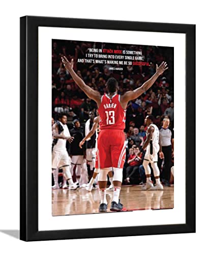 zig zag Cadre photo avec citations de basket-ball NBA pour chambre, mur, maison, taille M (34,5 x 24,1 cm, James Harden)