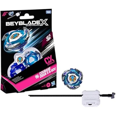Bey Blade X Courage Dran S 6-60V CX Starter Pack Set, Attack Type Top and Launcher; Authentic Takara Tomy Battle Tops Games, Toys for Boys and Girls 8+